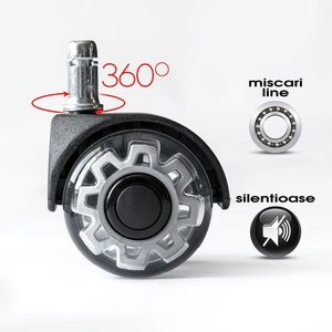 Role duble silicon gri pentru scaune de birou imagine