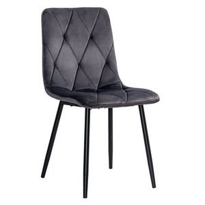Scaun living din catifea cu picioare metalice BUC 210 gri imagine