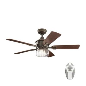 lator de tavan LYNDON 3xE27/8W/230V IP23 Kichler KLF-LYNDON-52-OZ + telecomandă imagine