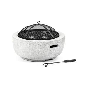 Vatră portabilă rotundă cu grătar Fieldmann alb imagine