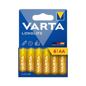 Bateriei alcalină 6 buc. Varta 4106101736 LONGLIFE AA 1, 5V imagine
