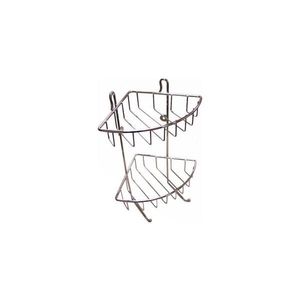 Etajeră de perete cu două rafturi pentru duș 22, 5x30 cm crom lucios imagine