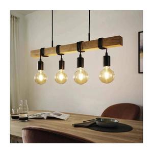 Lustră LED pe cablu Eglo 33378 TOWNSHEND 4xE27/4W/230V 2200K bej/negru imagine