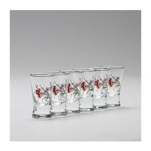 Set 6x pahar transparent pentru lichior, motiv de buchet nr. 1 imagine