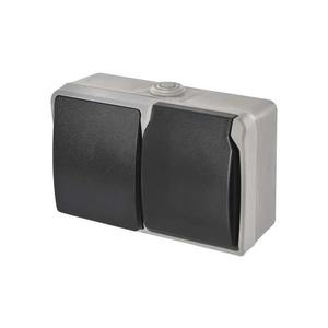 Întrerupător cap scară nr. 6 cu priză electrică 250V/16A IP44 gri imagine