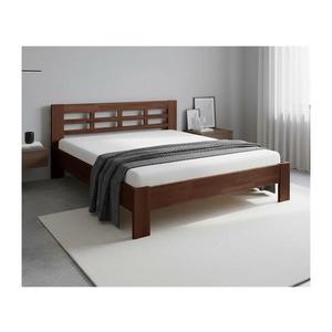 Pat dublu din lemn masiv ANGELA 180x200 cm nuc închis imagine