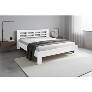 Pat dublu din lemn masiv ANGELA 180x200 cm alb imagine