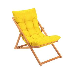 Șezlong de grădină galben/fag imagine