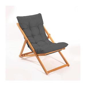 Șezlong de grădină gri/fag imagine