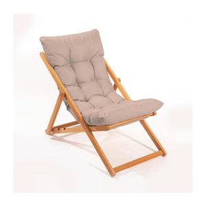 Șezlong de grădină bej/fag imagine