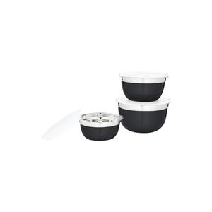 SET 3x castron cu capac, negru/oțel inoxidabil imagine