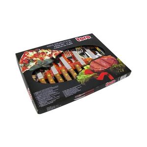 Set de tacâmuri pentru friptură 12 buc. oțel inoxidabil/lemn imagine