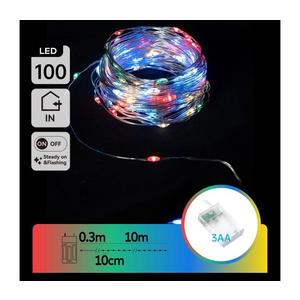 Instalație LED de Crăciun 100xLED/3xAA 10, 3m multicolor imagine