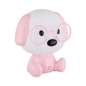 Veioză LED reîncărcabilă dimabilă de veghe pentru copii Globo 21761P PUPPY 1W/5V 500 mAh roz imagine
