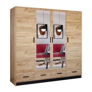 Dulap cu oglindă SANNA 200x215 cm, stejar craft imagine