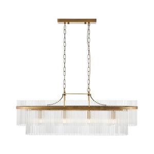 Lustră pe lanț Endon 112573 MARIETTA 4xE14/6W/230V alamă/transparent imagine