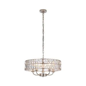 Lustră pe lanț Endon 104467 CLIFTON 5xE14/6W/230V crom lucios/transparent imagine