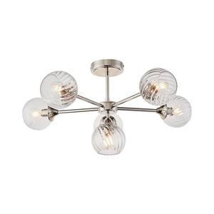 Lustră pe tijă Endon 104050 ALLEGRA 6xE14/7W/230V crom lucios/transparent imagine