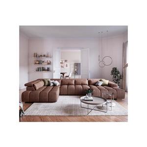 Canapea colțar cu suporturi pentru cap, model TROPEA stânga, maro imagine