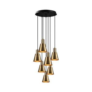 Candelabru pe cablu KEM 7xE27/40W/230V auriu imagine