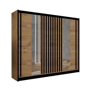 Dulap cu oglindă SANTINO 250x215 cm stejar craft/negru imagine