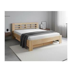 Pat matrimonial din lemn masiv cu spațiu de depozitare ANGELA 180x200 cm fag imagine