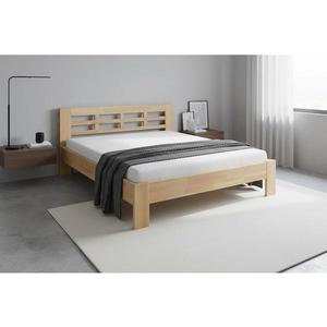 Pat matrimonial din lemn masiv ANGELA 180x200 cm, fag imagine