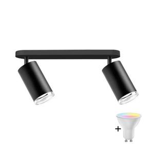Spot LED RGBW reglabil pentru baie TURYN 2xGU10/6, 5W/230V IP44 negru imagine