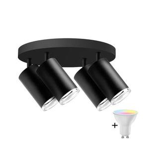 Spot de baie LED RGBW reglabil TURYN 4xGU10/6, 5W/230V IP44 negru imagine