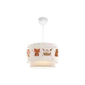 Lustră pentru copii CANDY 1xE27/40W/230V albă/maro imagine