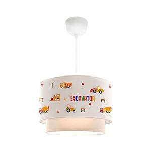 Lustră CANDY pentru copii 1xE27/40W/230V, alb/portocaliu imagine