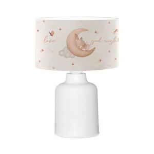 Lampă de noptieră pentru copii CANDY, 1xE27/40W/230V, alb/bej imagine