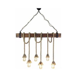 Lustră pe cablu KUTUK 6xE27/40W/230V, lemn de pin imagine