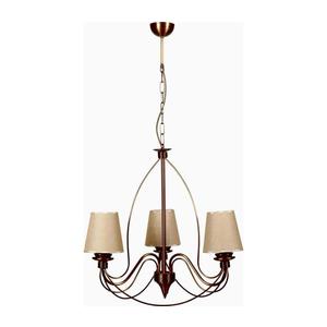 Candelabru suspendat CLASSIC pe lanț, 3xE14/40W/230V, bronz/bej imagine