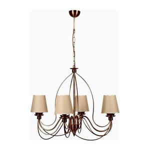 Candelabru cu lanț CLASSIC 4xE14/40W/230V bronz/bej imagine