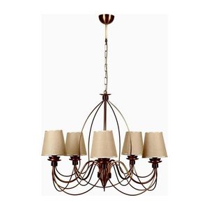 Candelabru CLASSIC cu lanț, 5xE14/40W/230V, bronz/bej imagine