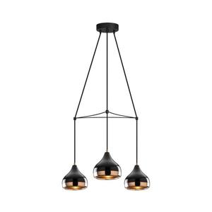 Lustră pe cablu YILDO, 3xE27/40W/230V, negru/cupru imagine
