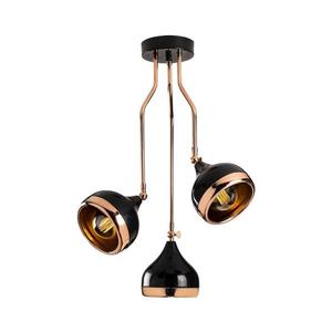 Lustră pe tijă YILDO, 3xE27/40W/230V, negru/cupru imagine