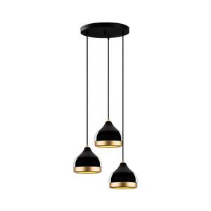 Lustră suspendată pe cablu YILDO 3xE27/40W/230V negru/auriu imagine