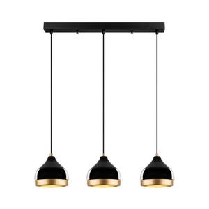 Lustră pe cablu YILDO, 3xE27/40W/230V, negru/auriu imagine