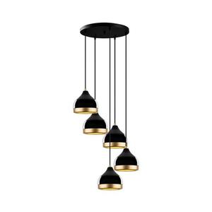 Candelabru suspendat cu cablu YILDO 5xE27/40W/230V negru/auriu imagine