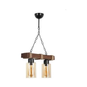 Candelabru cu lanț JASMIN 2xE27/40W/230V maro/bej imagine