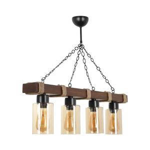 Lustră suspendată pe lanț JASMIN 4xE27/40W/230V maro/bej imagine