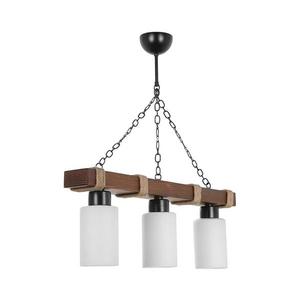 Candelabru JASMIN pe lanț, 3x E27/40W/230V, maro/alb imagine