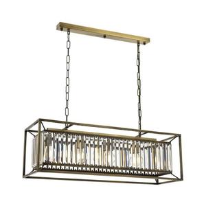 Lustră suspendată pe lanț CRYSTALLINE, 4xE27/6W/230V, finisaj bronz imagine