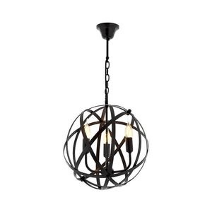 Lustră cu lanț IRONBALL, 3xE27/40W/230V, negru imagine