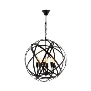 Candelabru cu lanț IRONBALL 6xE27/40W/230V negru imagine