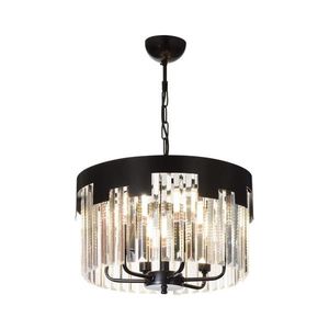 Candelabru cu lanț CRYSTALLINE 6xE27/40W/230V negru imagine