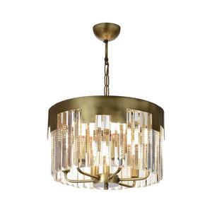 Candelabru suspendat cu lanț CRYSTALLINE, 6x E27, 40W, 230V, finisaj bronz imagine