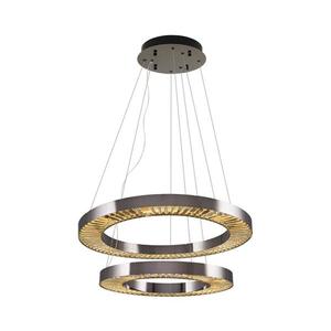 Lustră LED suspendată pe cablu JESI, 140W, 230V, 3000K, Ø 100 cm, argintie imagine